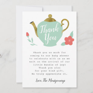 Teapartybaby shower tack kort