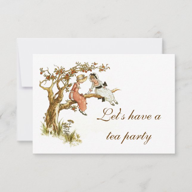 Teapartyinbjudan Inbjudningar (Framsida)