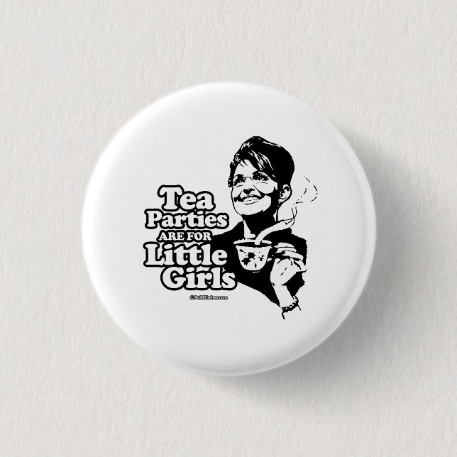 Teapartyn är för liten flicka knapp (Framsida)