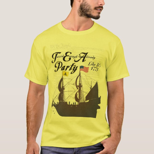 Teapartynågot liknande är det 1773 - den Gadsden T-shirt (Framsida)