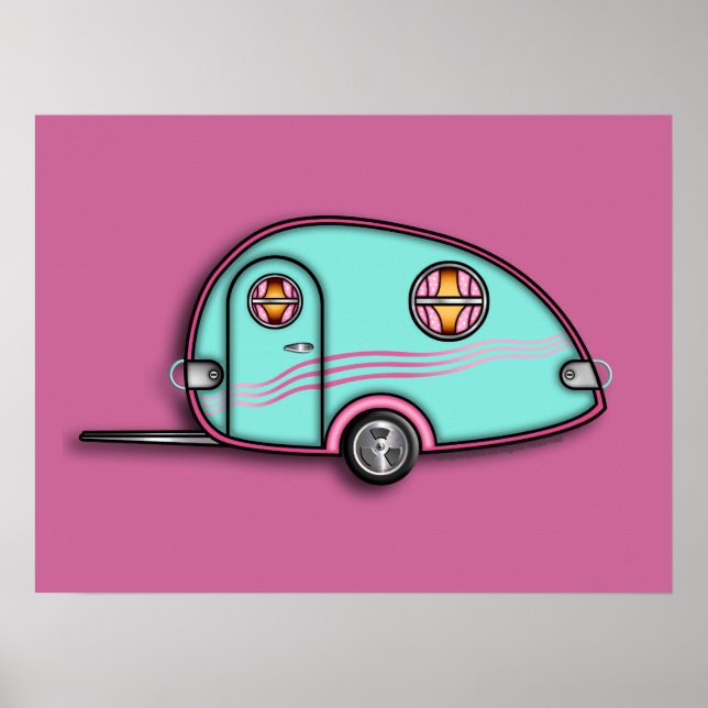 Tear Drop Travel Trailer 18 x 24 POSTER (Framsidan)
