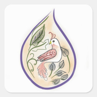 TearDrop Bird Sticker Fyrkantigt Klistermärke
