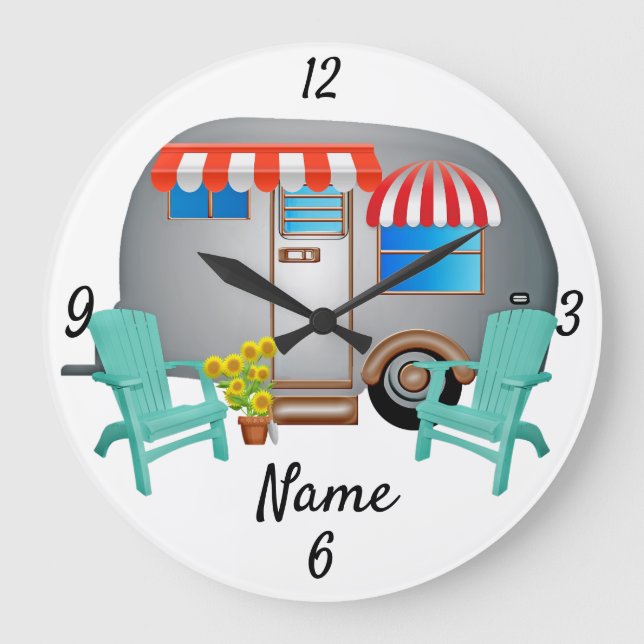 TearDrop Caravan Camper Thunder_Cove Stor Klocka (Framsida)