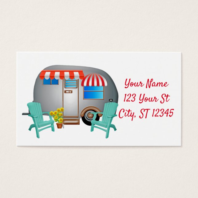 TearDrop Caravan Camper Thunder_Cove Visitkort (Framsidan)