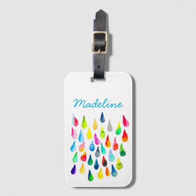 Teardroppar vattenfärgsfärgade, viskösa bagagebricka (Framsida vertikal)