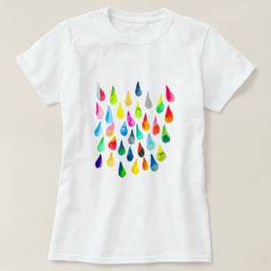 Teardroppar vattenfärgsfärgade, viskösa t shirt