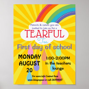 tearful händelse PTO för teaback to schoolPTA Poster