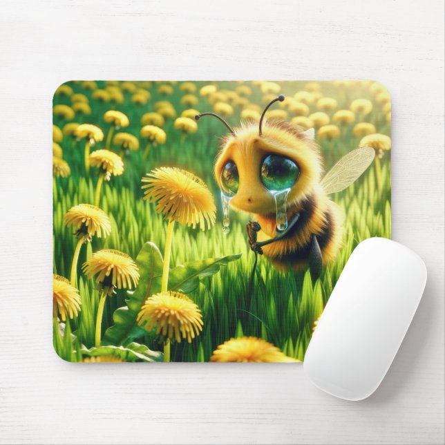 Tearful Honeybee i Fält i Dandelion Musmatta (Med mus)
