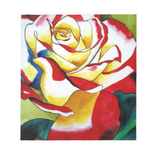 Tearos vattenfärg original konst Blomma Anteckningsblock
