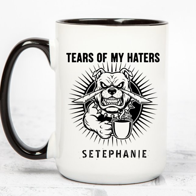 Tears Of My Haters Mug, Funny Bulldog Mug, Haters  Mugg (Skapare uppladdad)