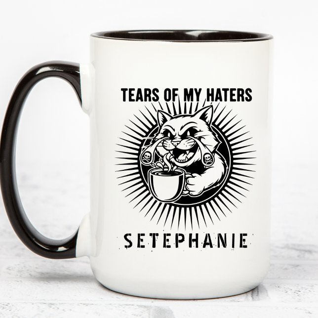 Tears Of My Haters Mug, Funny Cats Mug, Haters Mugg (Skapare uppladdad)