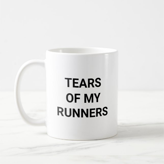 Tears Of My Runners Funny Track Running Coach Kaffemugg (Vänster)