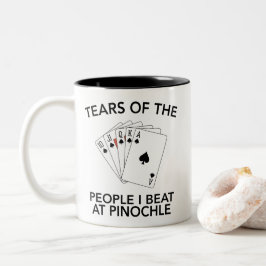 Tears Of The People I Beat At Pinochle Funny Två-Tonad Mugg