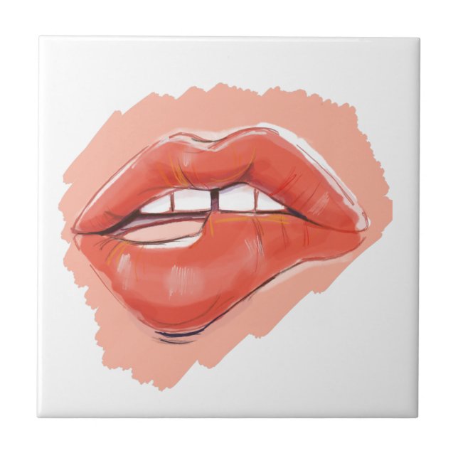Teaser lip biting kakelplatta (Framsidan)