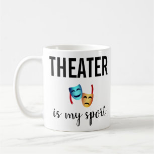 "Teater är min sport" drama maskerar emoji tespia Kaffemugg