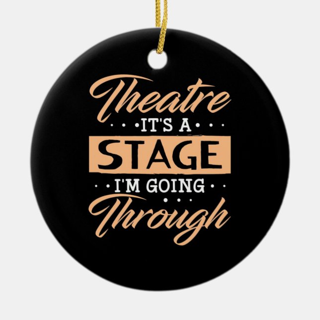 Teater: Det är en scenskådespelare som går igenom Julgransprydnad Keramik (Framsidan)