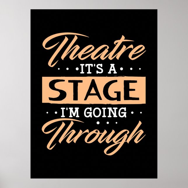 Teater: Det är en scenskådespelare som går igenom Poster (Framsidan)