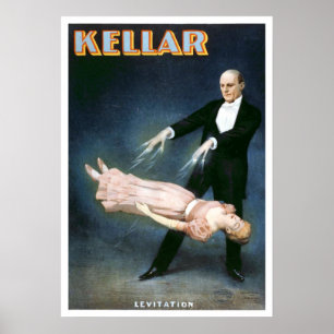 Teater "för Kellar Levitation" vintage Poster
