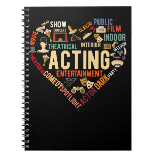 Teater Heart Drama Acting Anteckningsbok