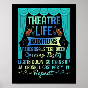 Teater Life Auditions Nerd Actor Musical Theater Poster