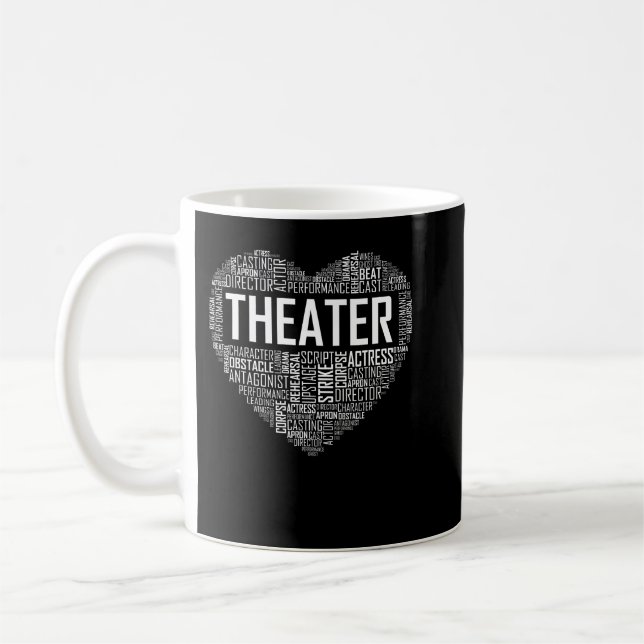 Teater Life Heart Kärlek Drama Actor Actress Gift  Kaffemugg (Vänster)