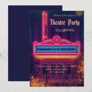 Teater Marquee Festinladning – Födelsedagsinbjudan Inbjudningar