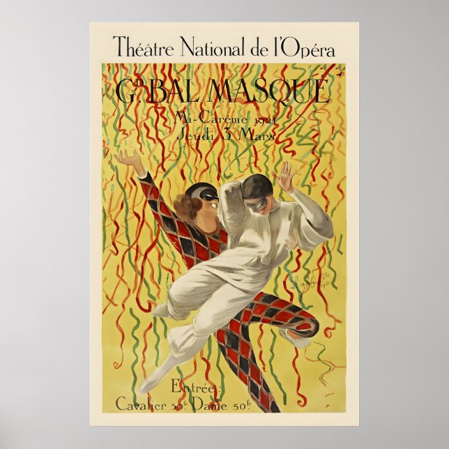 Teater National de l'Opera Grand Maskeradbalen Poster (Framsidan)