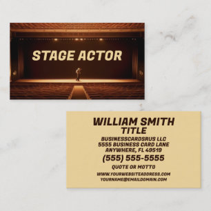 Teater Stage Actor Visitkort