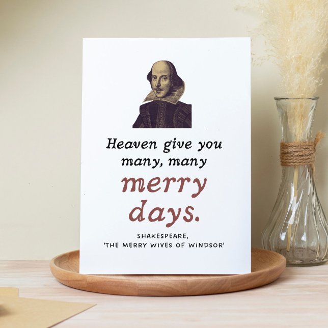 Teatercitat för Cute Shakespeare Lycklig Pension Kort (Our Shakespeare card is great for birthdays, anniversaries, retirements, and other happy occasions.)