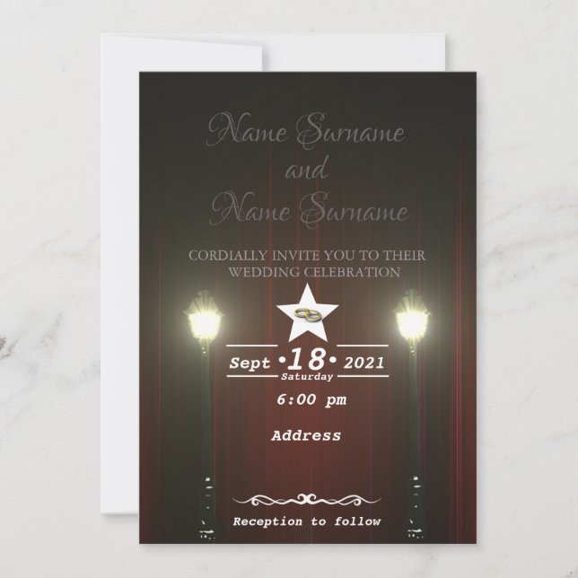 Teatergardinlampa Inbjudningar (Framsida)