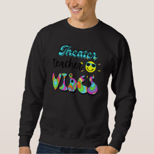 Teaterlärare Lärar Vibes Groovy Retro 70-tal Sch Lång Ärmad Tröja