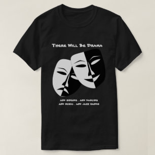 Teatermask Komedi Tragedy Black White Drama T Shirt