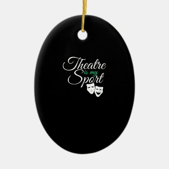 Teatern är min idrottsskådespelare i musikaliska t julgransprydnad keramik (Framsidan)