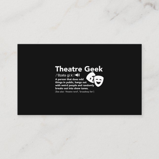 Teatern är min skådespelare i Musical Kärlek som a Visitkort (Framsida)