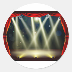 Teatern arrangerar ljus runt klistermärke