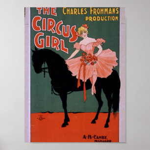 Teatern för cirkusflickavintage poster