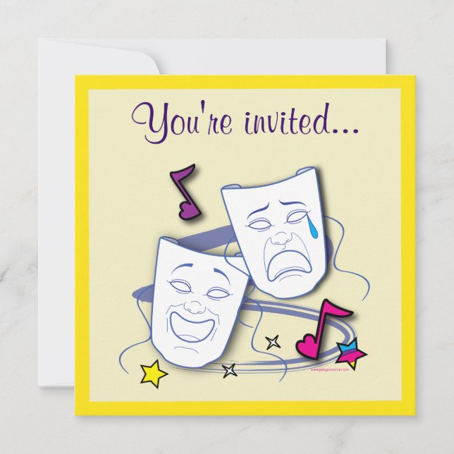 Teaterpartyfödelsedag Inbjudningar (Framsida)