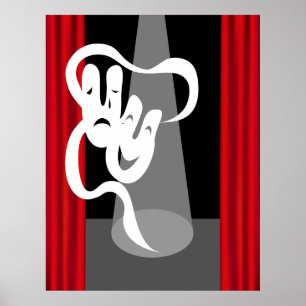 Teaterscenen med mask Poster