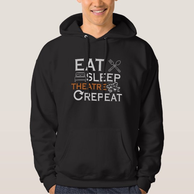 Teaterskådespelerska i viloläge, teatermusikspel i hoodie (Framsida)