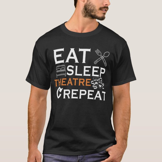 Teaterskådespelerska i viloläge, teatermusikspel i t shirt (Framsida)