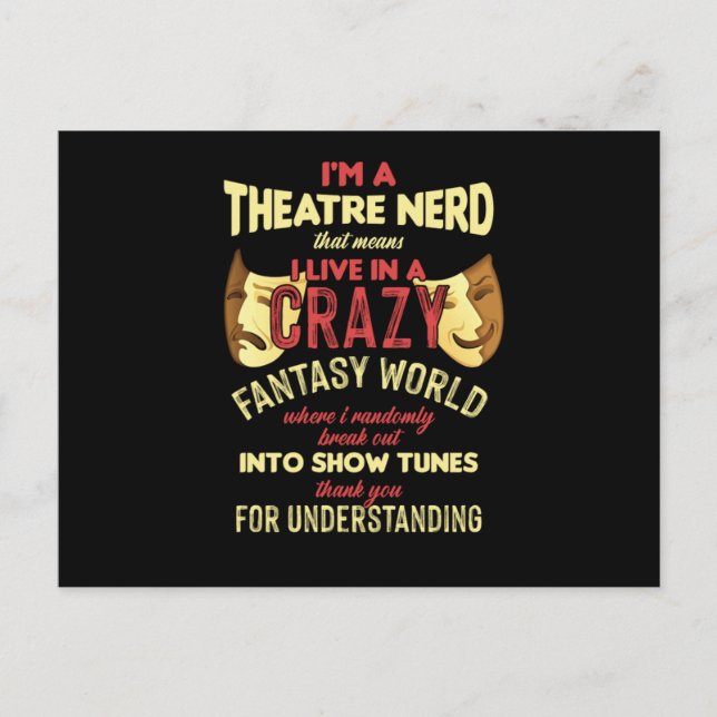 Teaterskådespelerska teaterskådespelare Nerd Stage Vykort (Framsida)