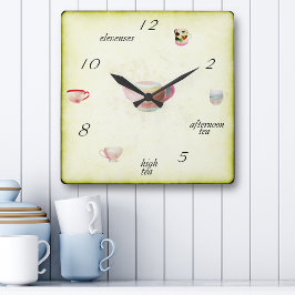 Teatime Fyrkantig Klocka