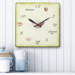 Teatime Fyrkantig Klocka