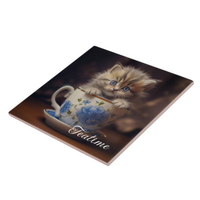 Teatime Kitten Kakelplatta (Sidan)