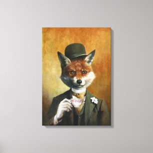 Teatime Mr Fox Kanvastryck