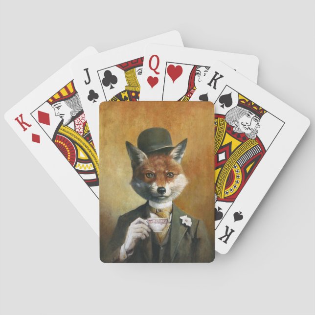 Teatime Mr Fox spelar ut kort Casinokort (Baksidan)