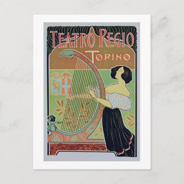 Teatro Regio Torino (Royal teater) Vykort (Framsida)
