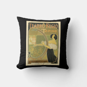 Teatro Regio Vintage Fransk Art nouveau Kudde