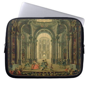 Teatroen Reale i Turin (olja på kanfas) Laptop Fodral