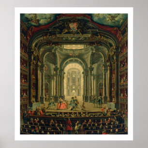 Teatroen Reale i Turin (olja på kanfas) Poster
